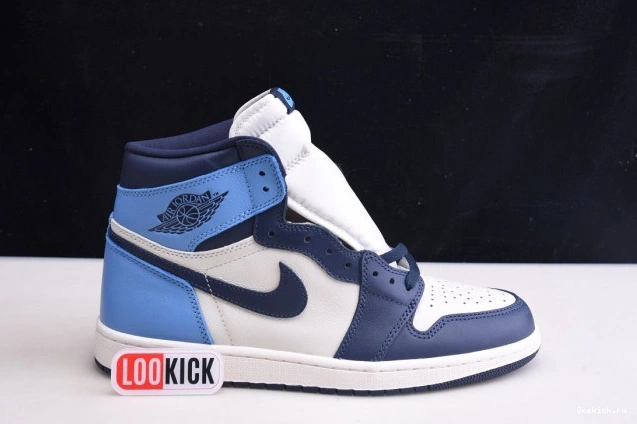 One Kick Retro Air 1 High Jordan Obsidian OG 555088-140 0806